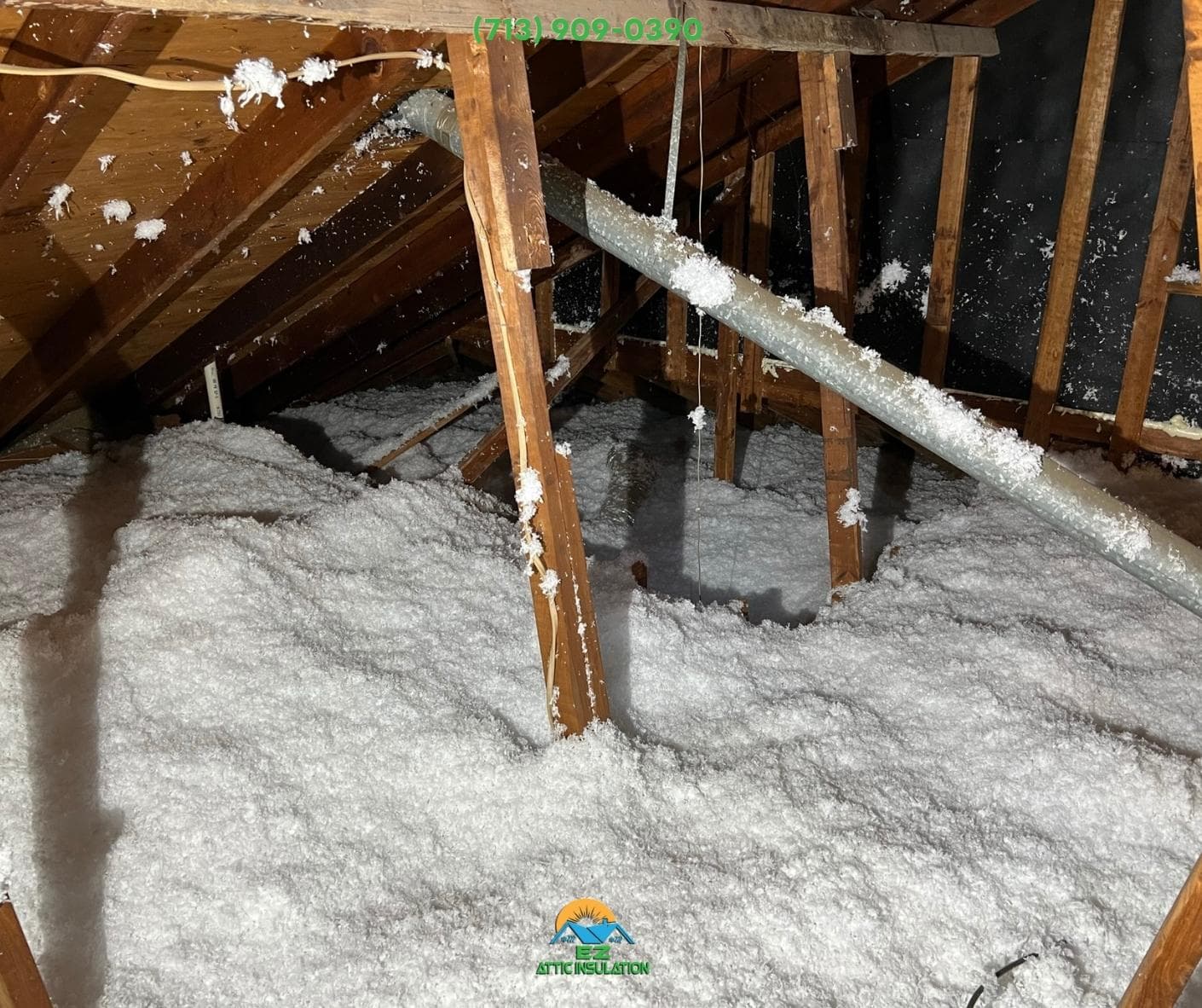 Professionally installed blown-in attic insulation